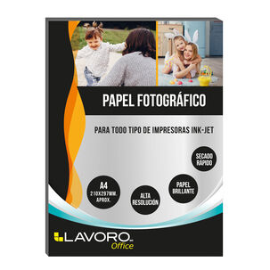 Papel Fotografico Glossy A4 180grs 20 Hojas Lavoro