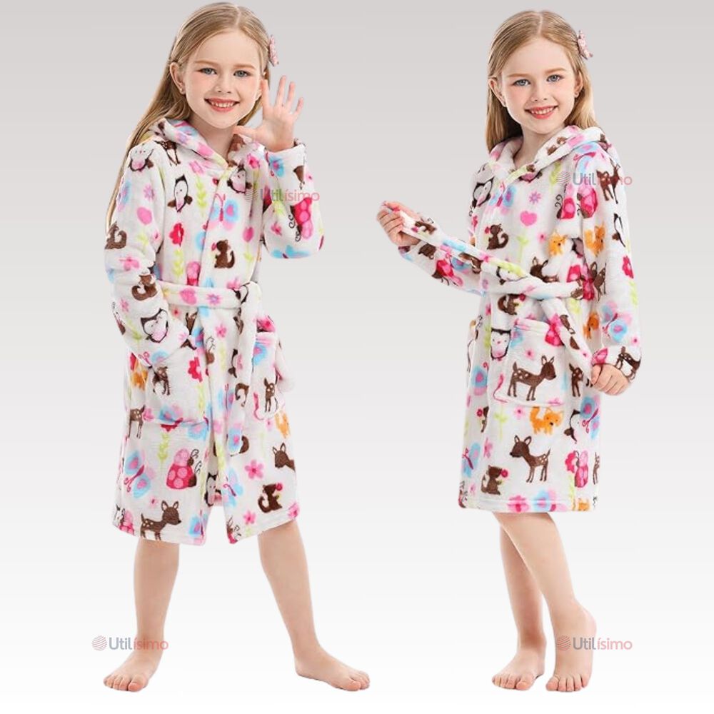 Bata De Ba&ntilde;o Cpn Capucha Y Bolsillos Ni&ntilde;o Y Ni&ntilde;a Polar image number 0.0