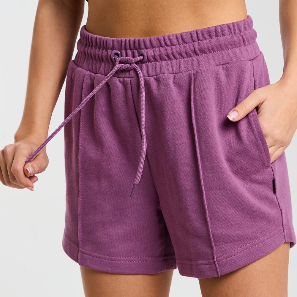 Short Deportivo Liso Tiro Medio Regular Mujer Wetland image number 4.0