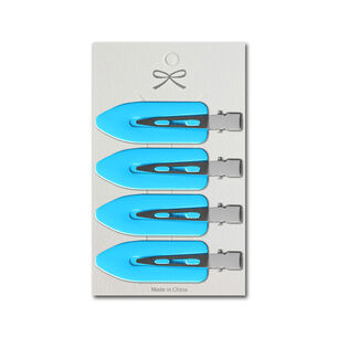 Clips Para Cabello Color Turquesa 4 Ud
