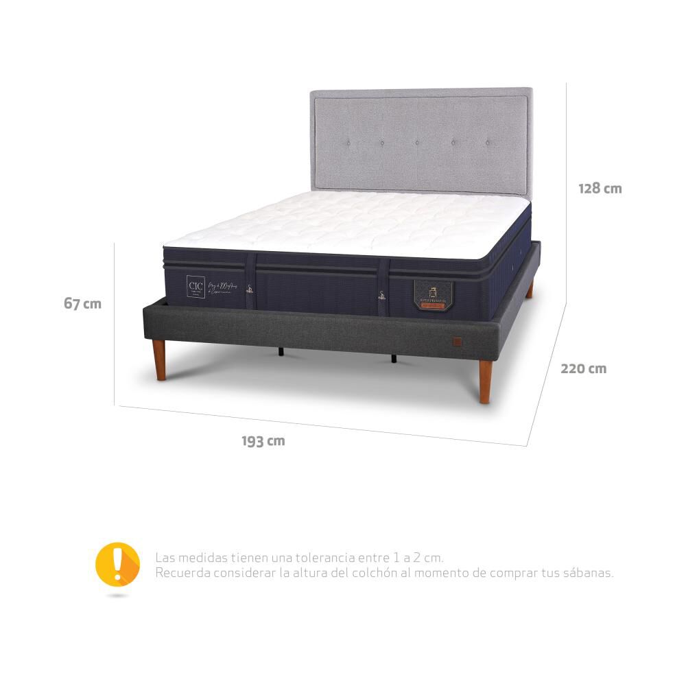 Cama Europea Cic Super Premium / King / Base Normal + Respaldo image number 12.0