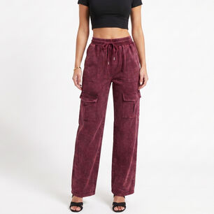 Buzo Acid Wash Cargo Wide Leg Mujer