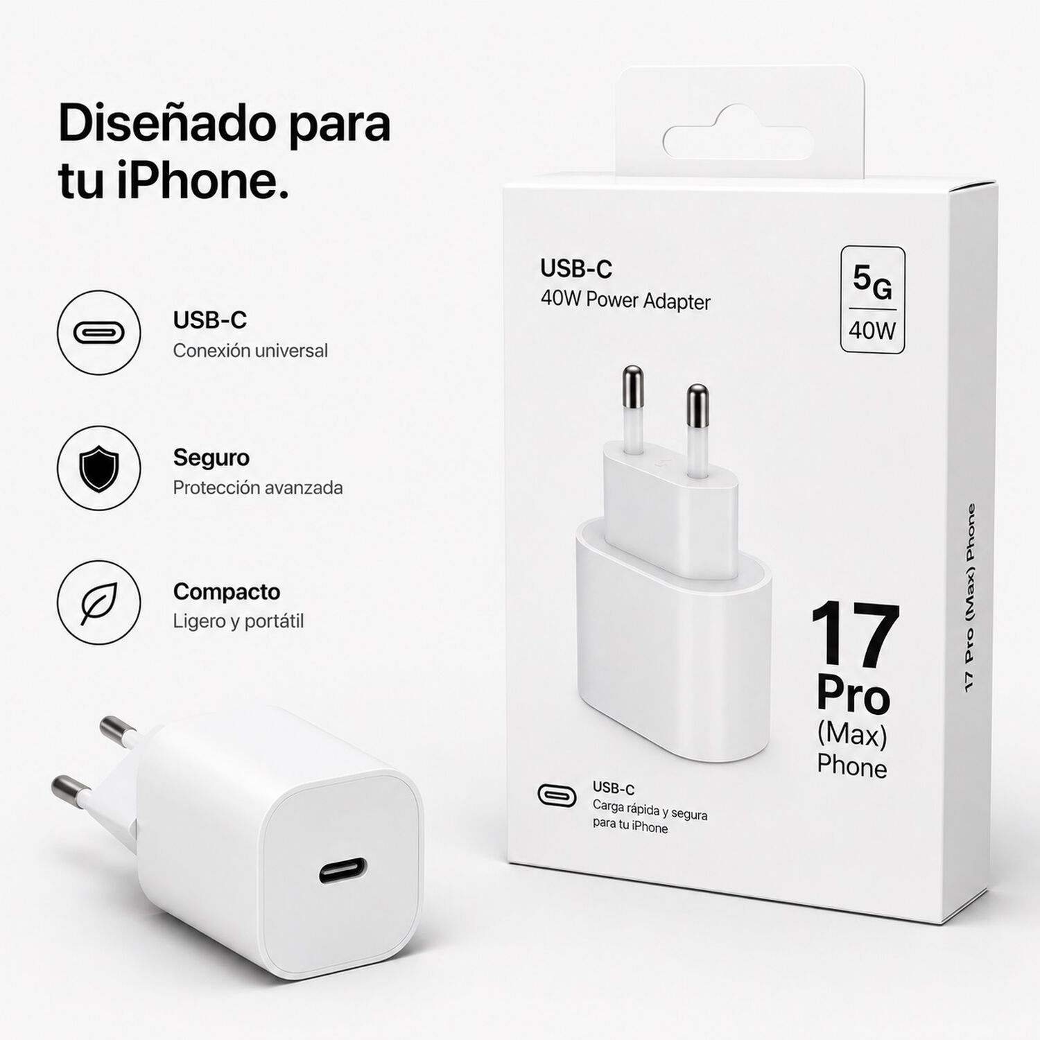 Adaptador Cargador Usb-c 40w Iphone 17 image number 3.0