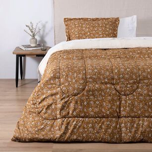 Plumon Estampado Sherpa India 1.5 Plazas Ocre