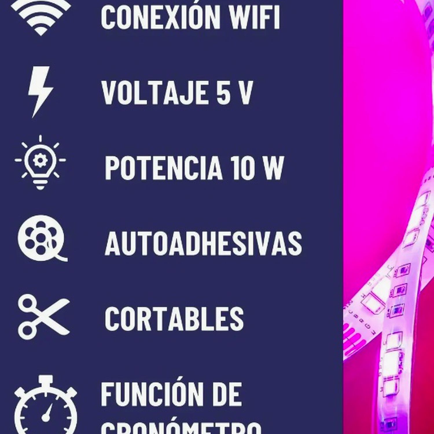 Tira Cinta Luces Led Rgb Wifi 10 Mt image number 2.0