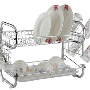 Escurridor De Platos 2 Niveles Soporte De Utensilios