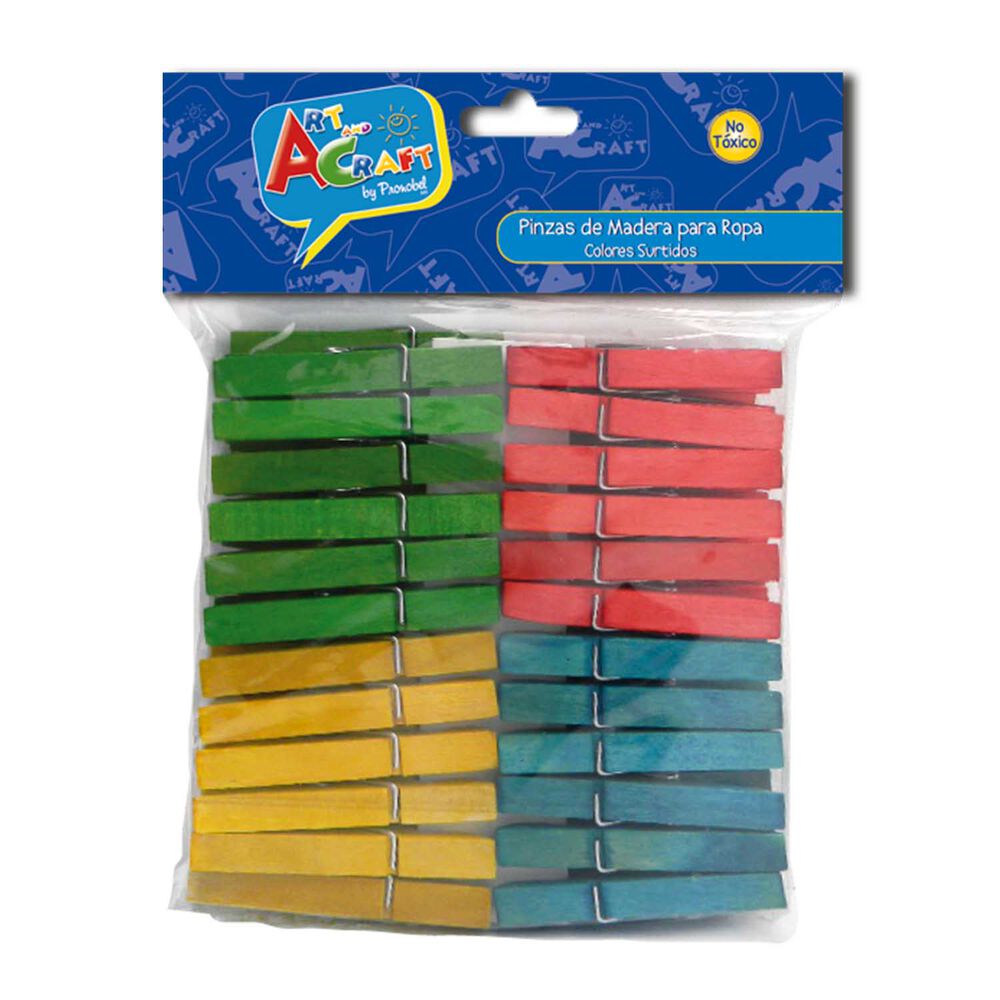 Pinzas Para Ropa Madera 48 Piezas Art & Craft image number 0.0
