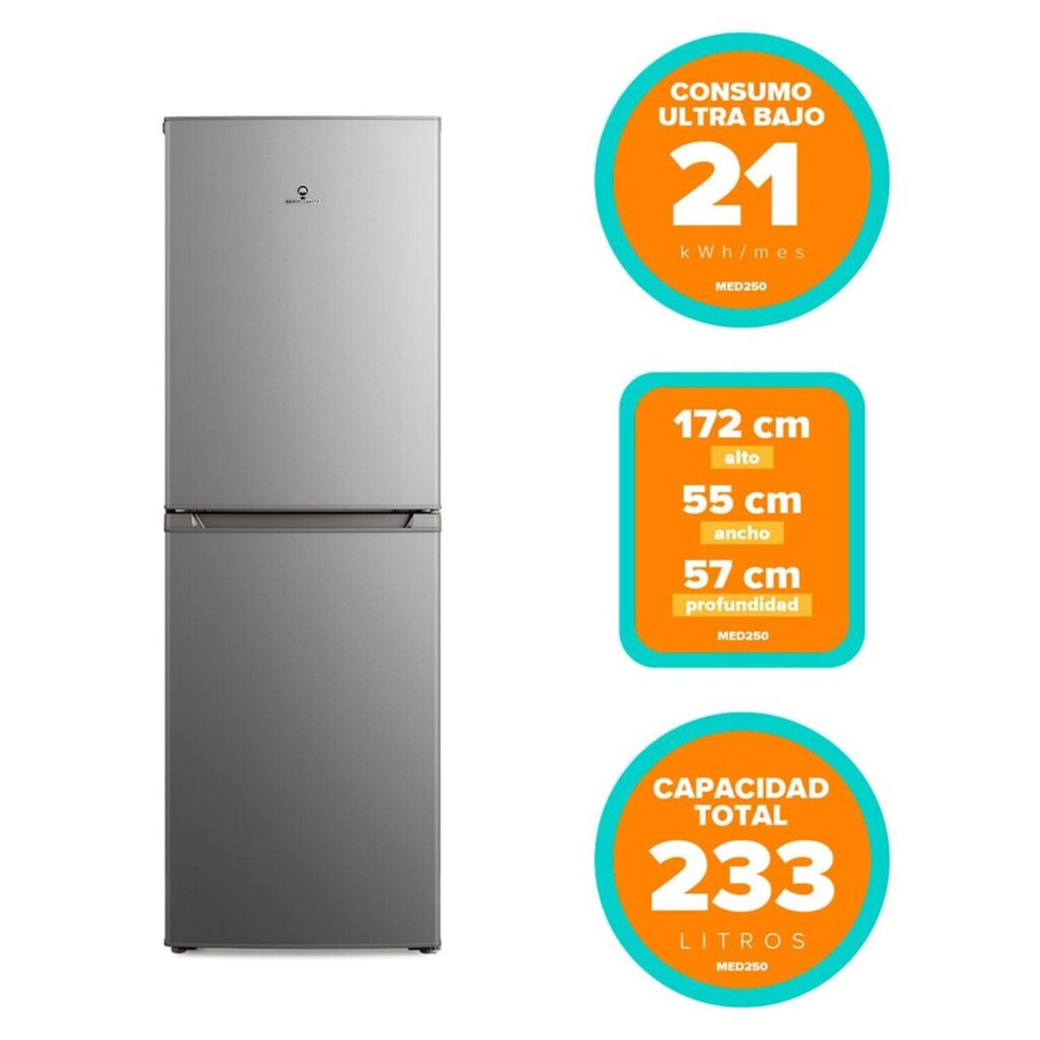 Refrigerador Bottom Freezer Mademsa Med250 248 Lt Frio Directo image number 3.0
