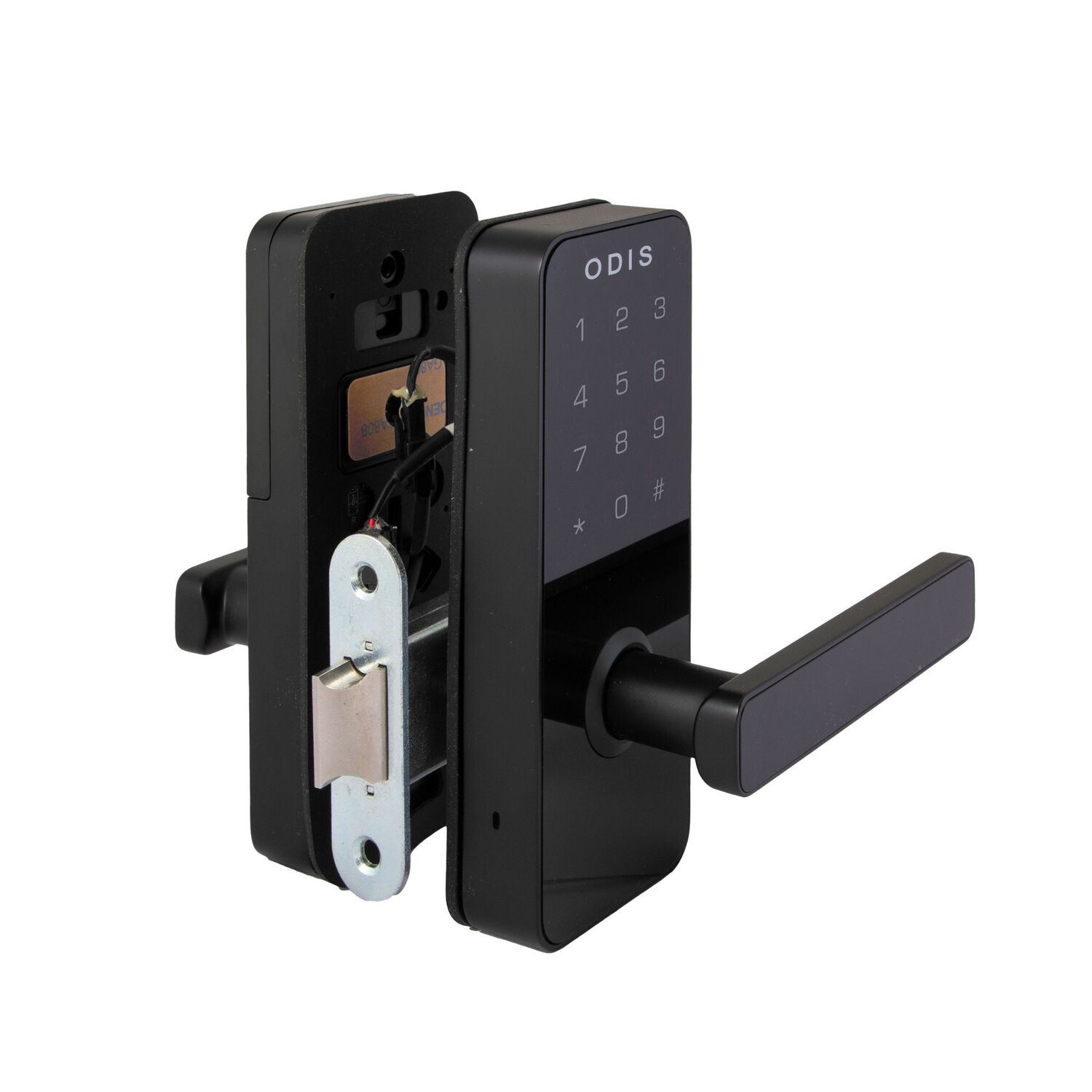 Cerradura Digital Odis 7700 Con Picaporte Manilla Reversible - Negro image number 1.0