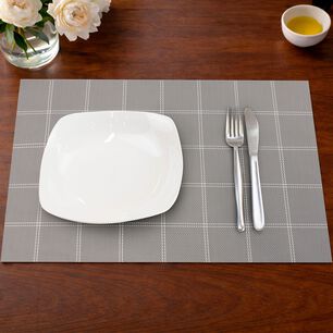 Pack 4 Individuales De Mesa Nautica Home 45x30cm Gris A Cuadros
