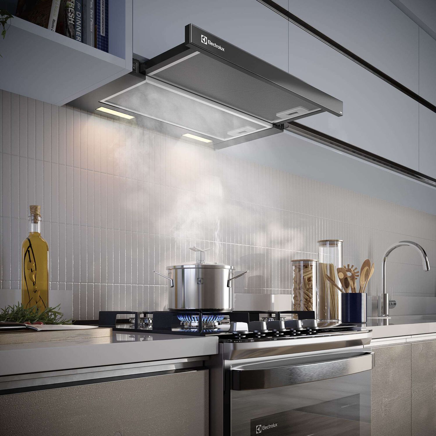 Campana Cocina Extractora Retr&aacute;ctil 60cm Luz Led De6ri Negra image number 2.0