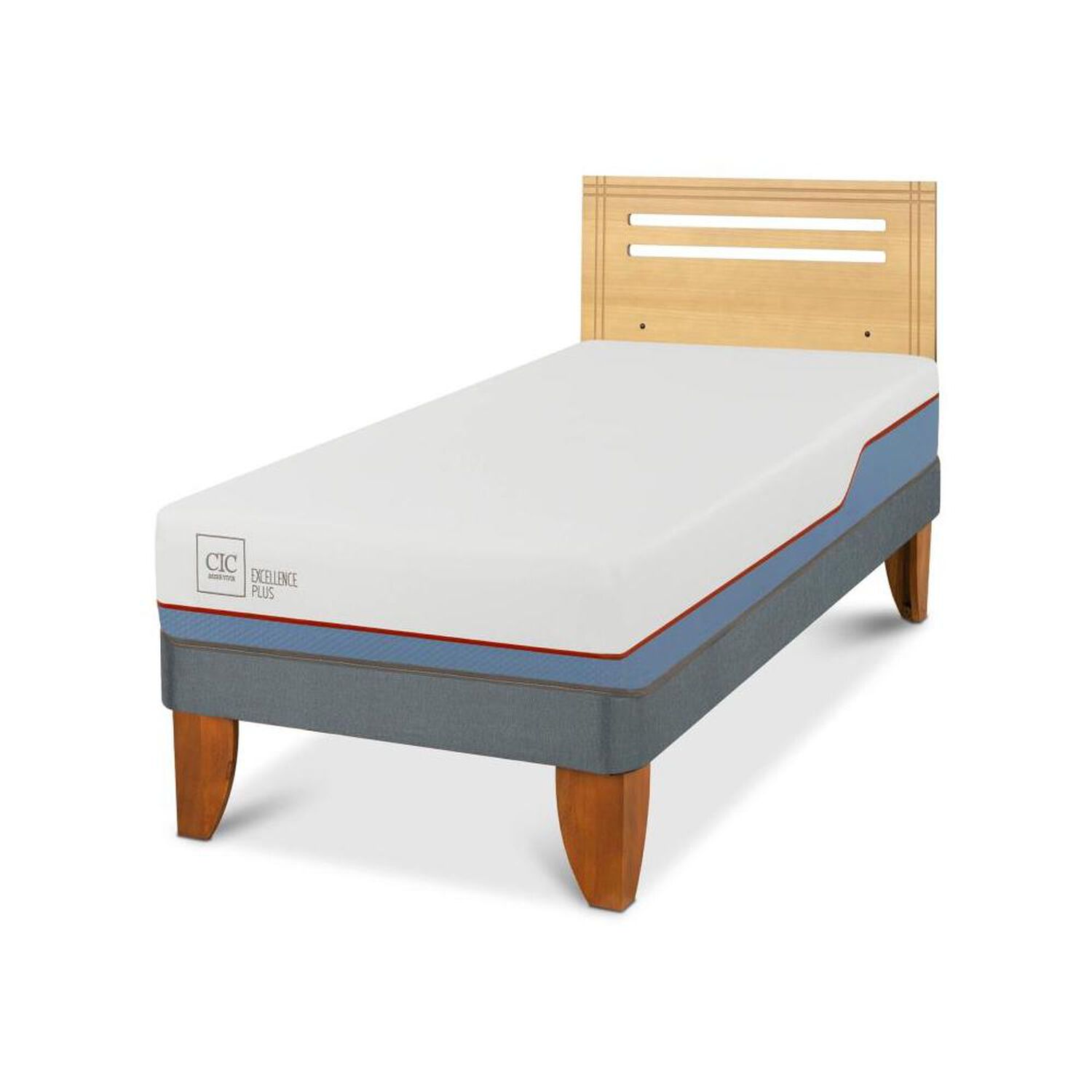 Cama Europea Cic Excellence Plus / 1.5 Plazas / Base Normal + Respaldo image number 1.0