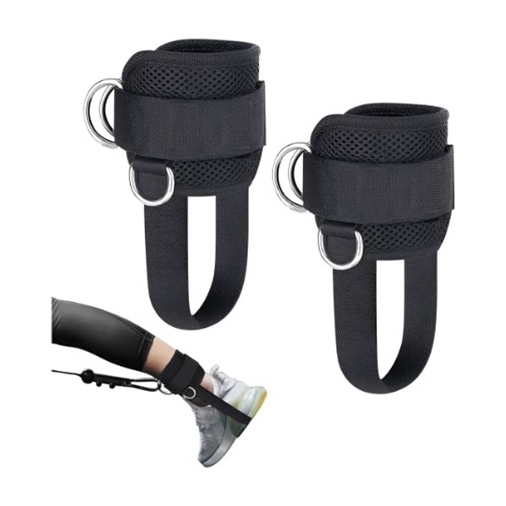 Pared Negra Tobilleras Para Polea Gym Gl&uacute;teos Banda Tensi&oacute;n image number 0.0