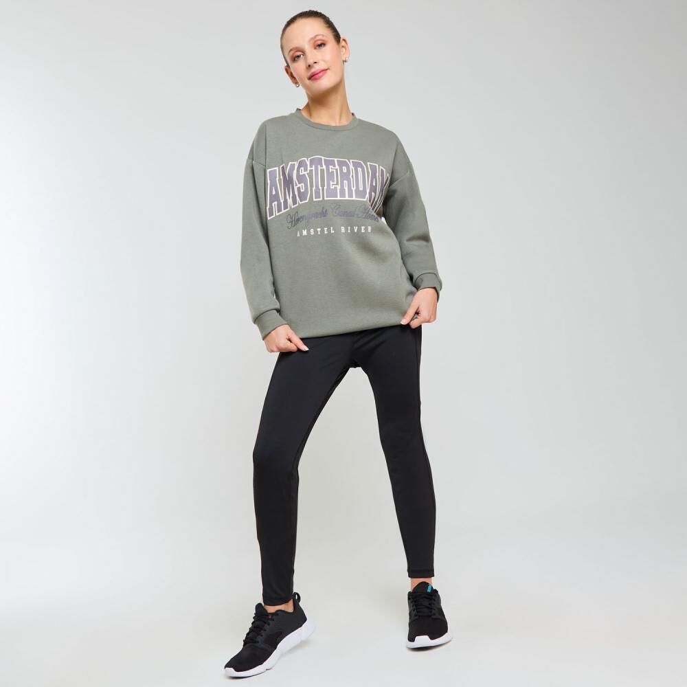 Polerón Deportivo Oversize Cuello Redondo Mujer Wetland image number 1.0