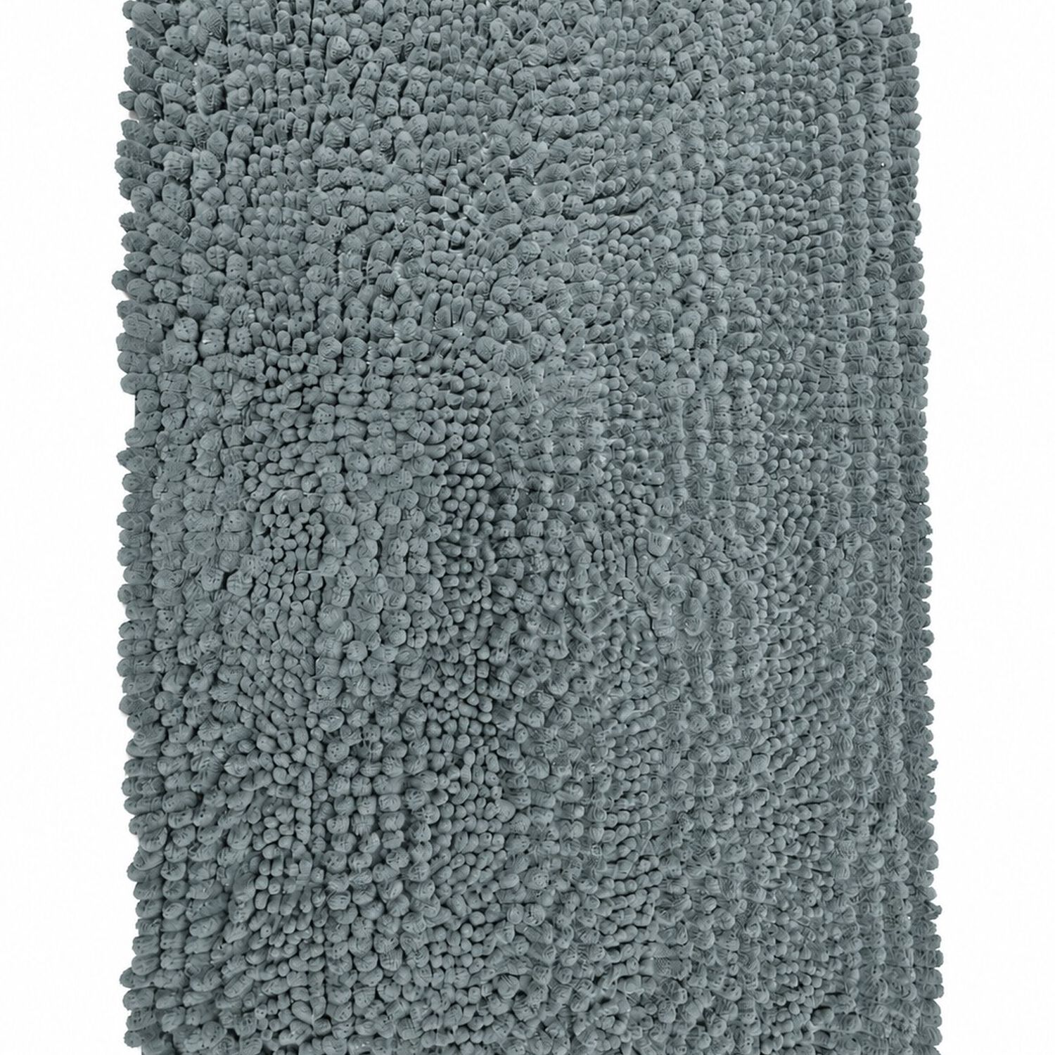Alfombra De Ba&ntilde;o Gris Verdosa De Chenille 45 70 Cm Absorbente Y Antideslizante image number 1.0