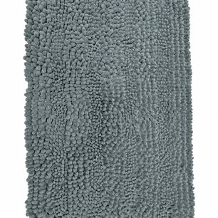 Alfombra De Ba&ntilde;o Gris Verdosa De Chenille 45 70 Cm Absorbente Y Antideslizante
