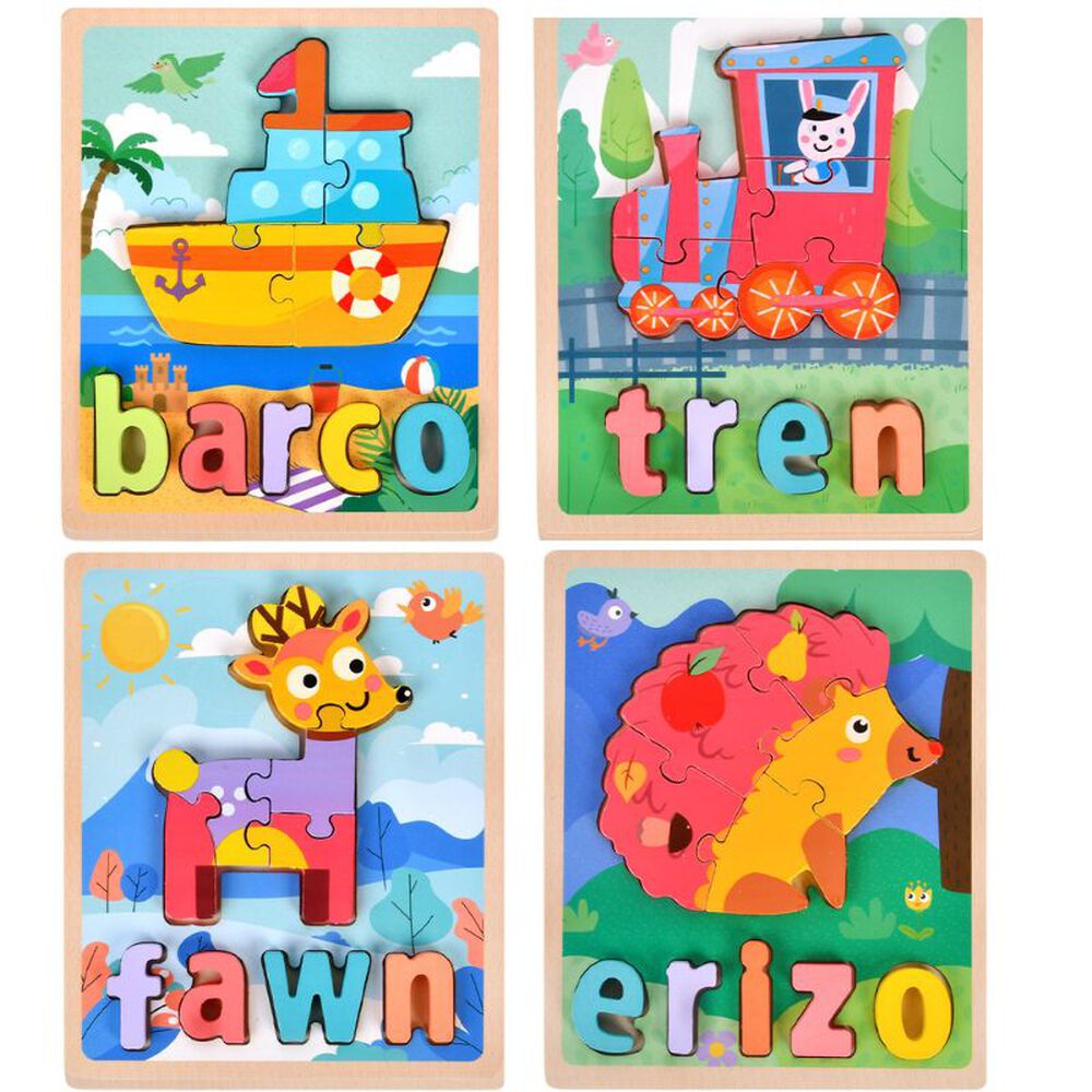 Pack 4 Rompecabezas 3d Animales Educativo image number 0.0