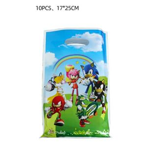 Pack 10 Bolsas Dulces Sonic Shadow Cumplea&ntilde;os Cotillon