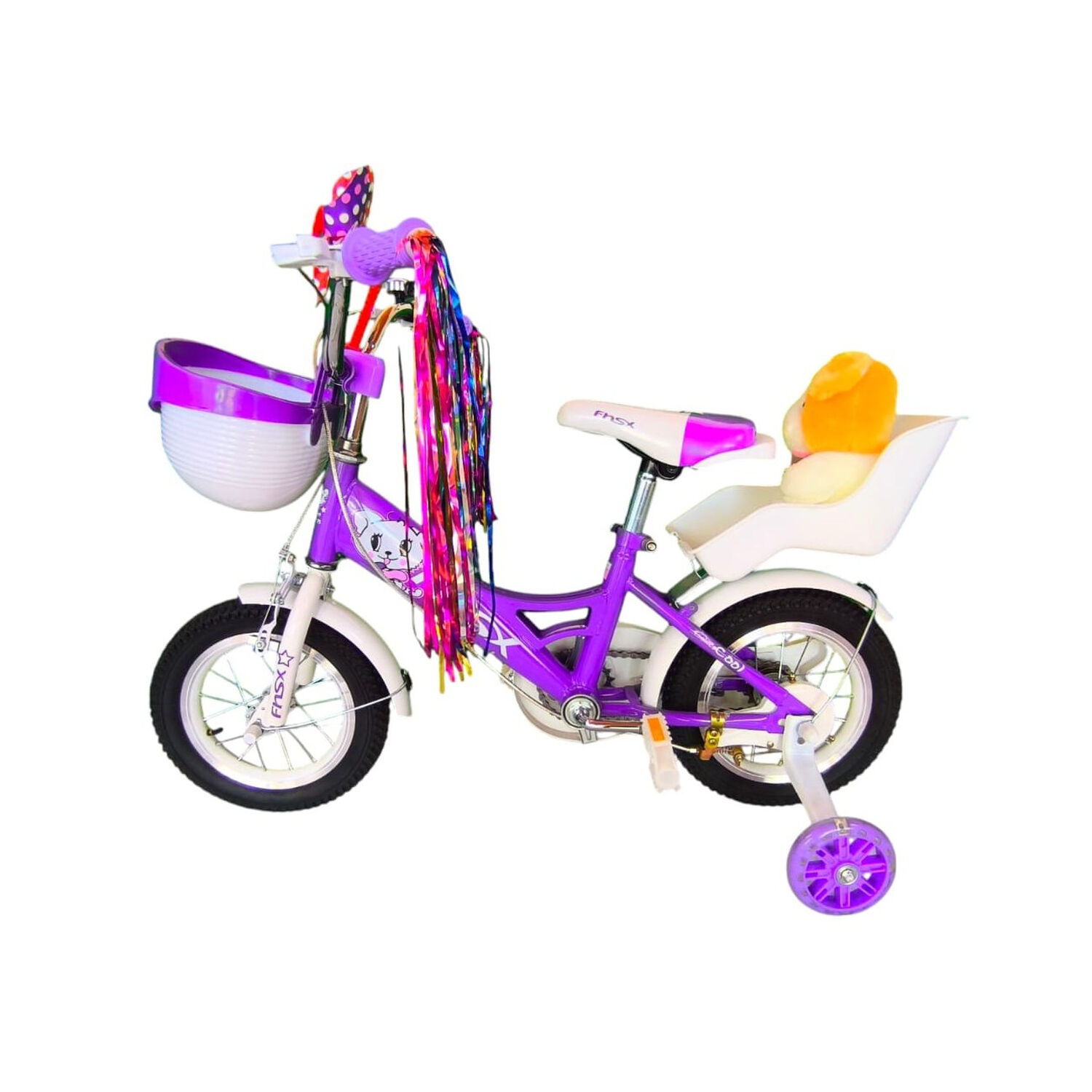 Bicicleta Aro 12 Infantil Con Peluchero Lila Fnsx image number 2.0