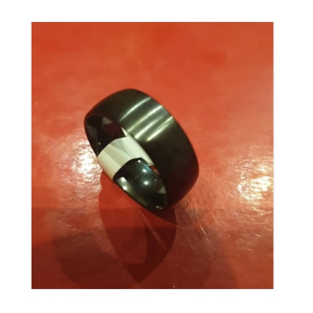 Anillo Titanio Juveniles Black Space Acero Quirurgico Inoxidable image number 7.0