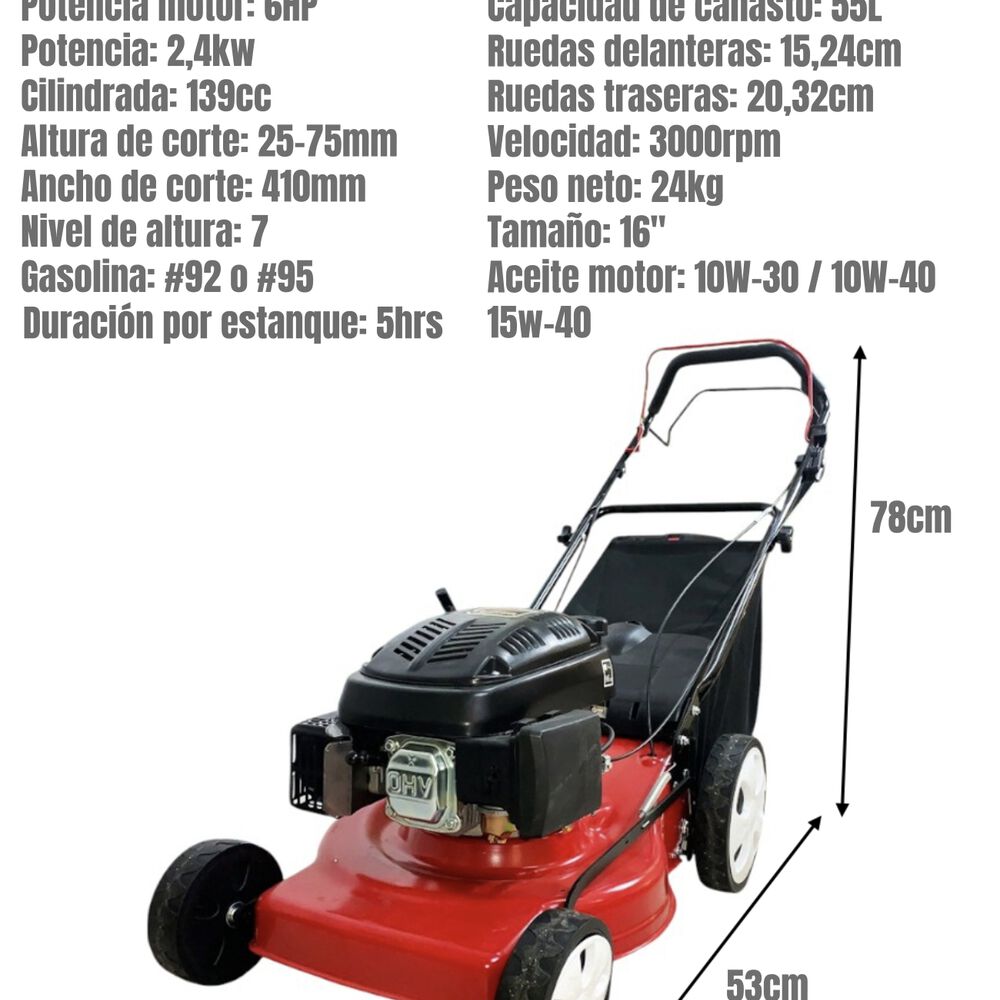 Cortadora De Pasto A Gasolina 16" 6hp 41cm 139cc F04 image number 6.0