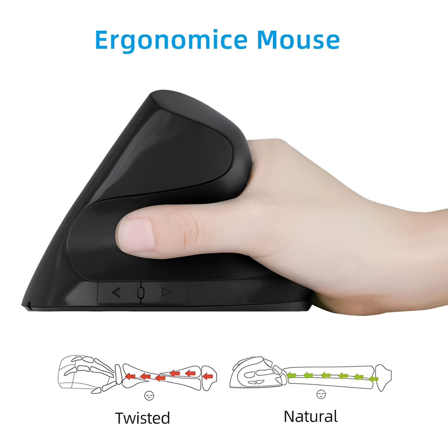 Mouse Vertical Inal&aacute;mbrico 2.4g Ergon&oacute;mico Aero Ergo Black image number 5.0