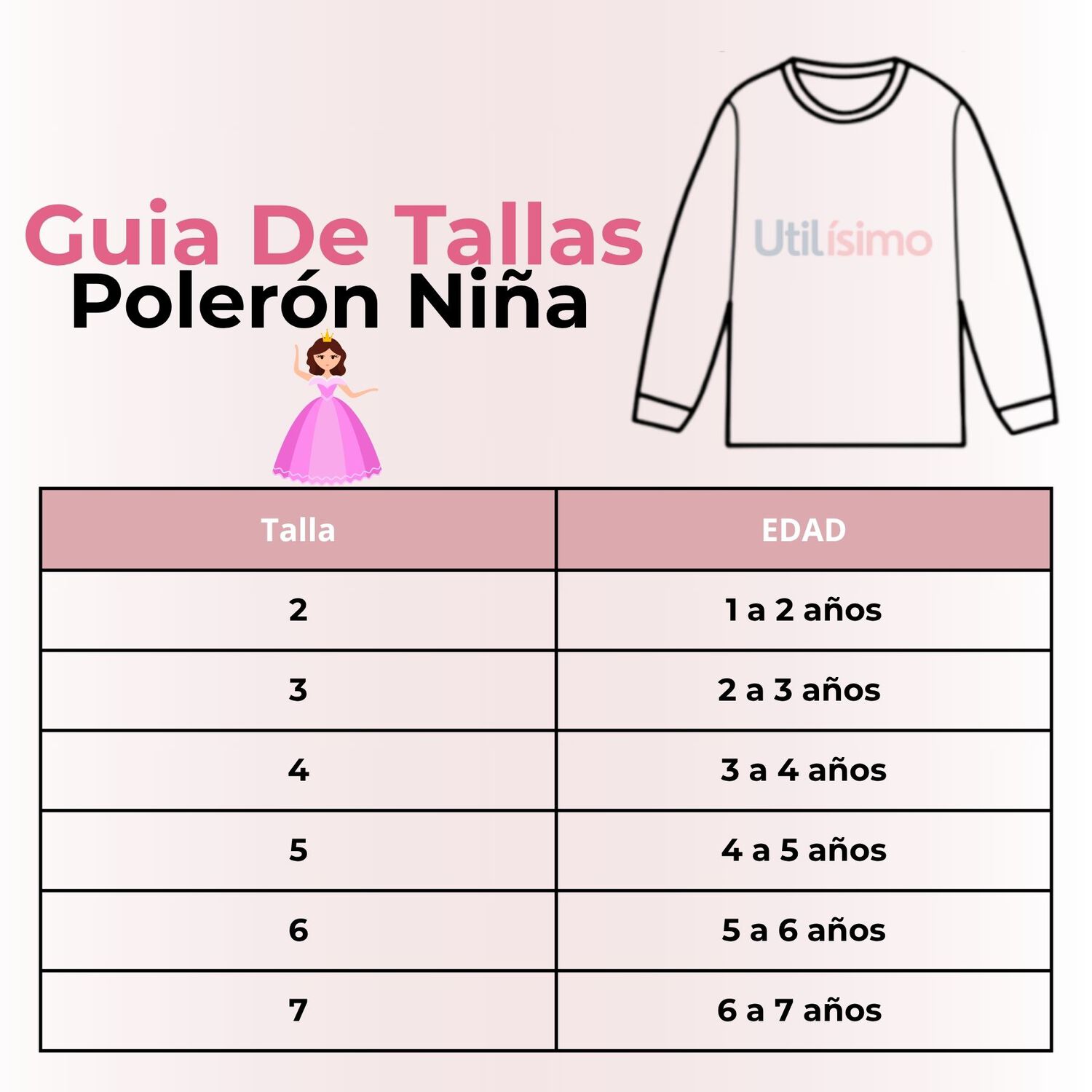 Poler&oacute;n Ni&ntilde;a Manga Larga 100% Algod&oacute;n Gris Princesas image number 2.0