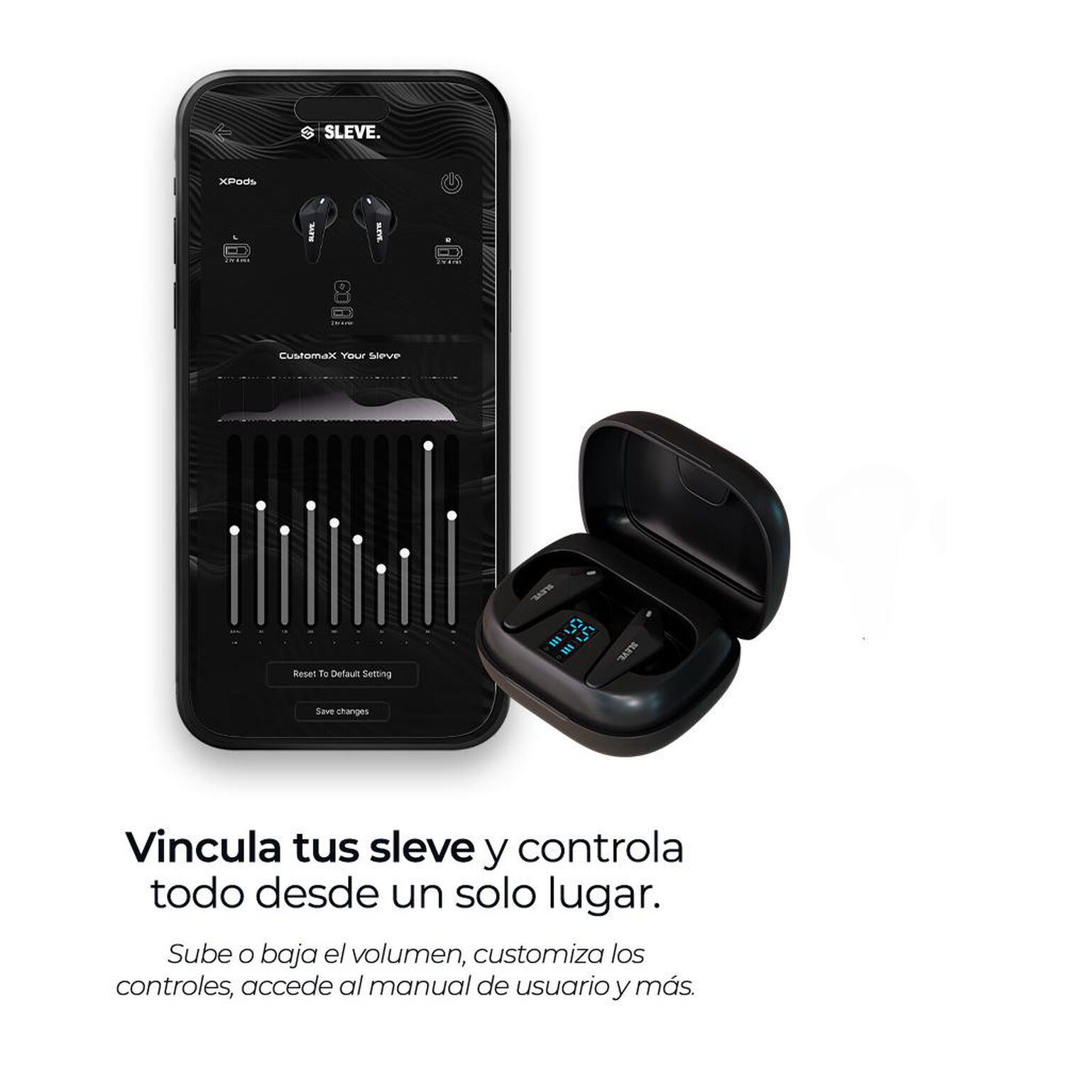 Aud&iacute;fonos Sleve X Pods 2Gen Black image number 6.0
