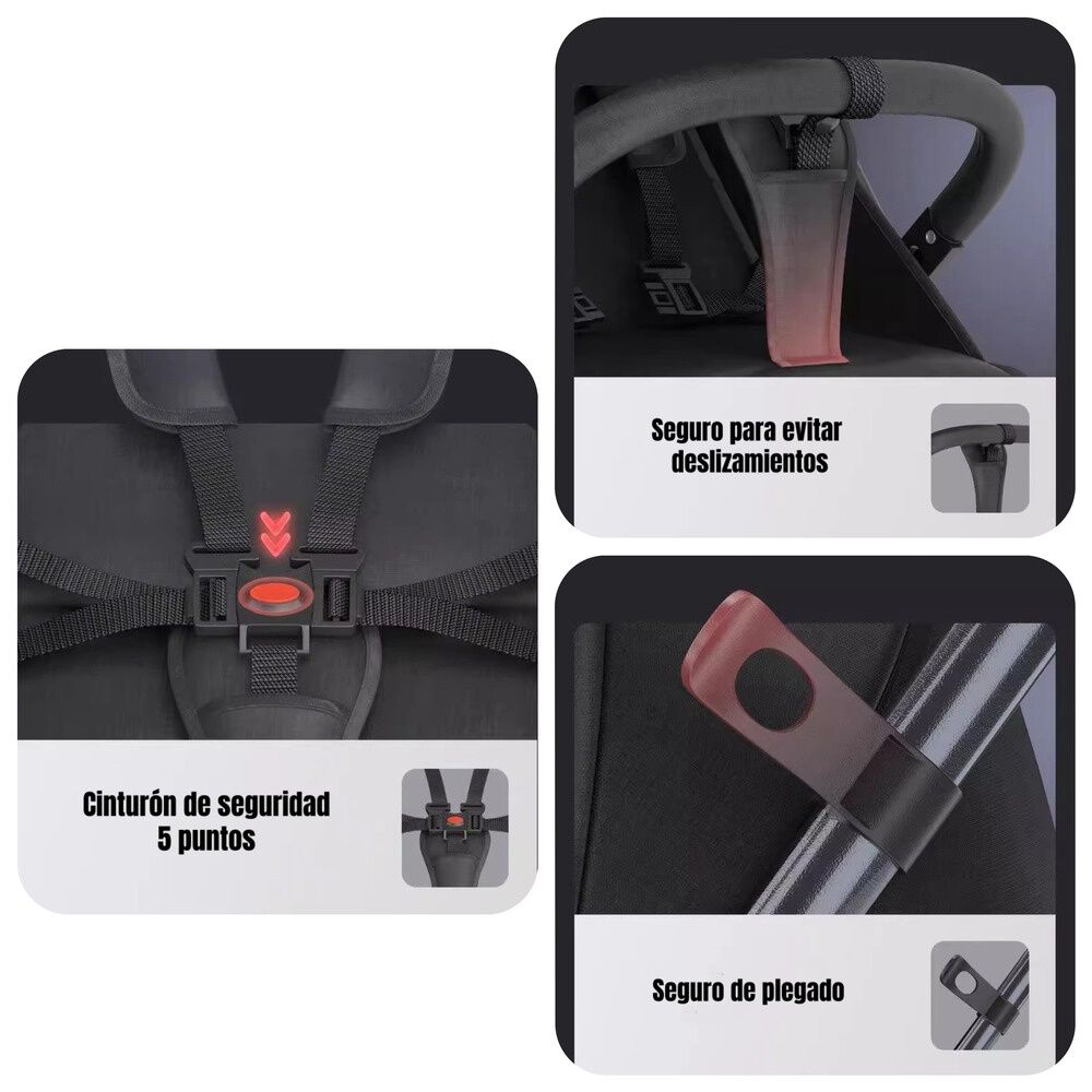Coche De Paseo Compacto Con Accesorios Lubabycas image number 5.0