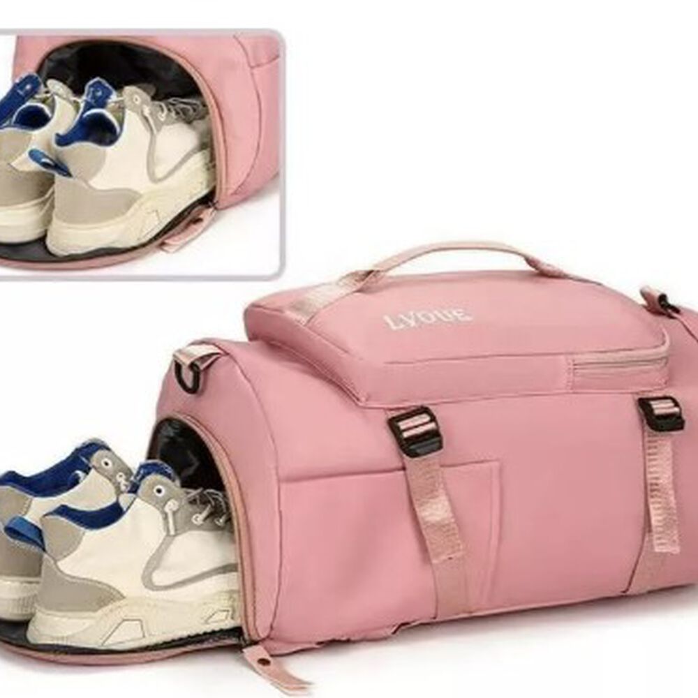 Bolso De Viaje Impermeable Mochila Multiusos Hombro Gimnasio Rosa image number 2.0