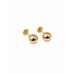 Aros Bolita 9mm N7 Oro 18k Atornillados 1.50gr Regalo Mujer Dorado