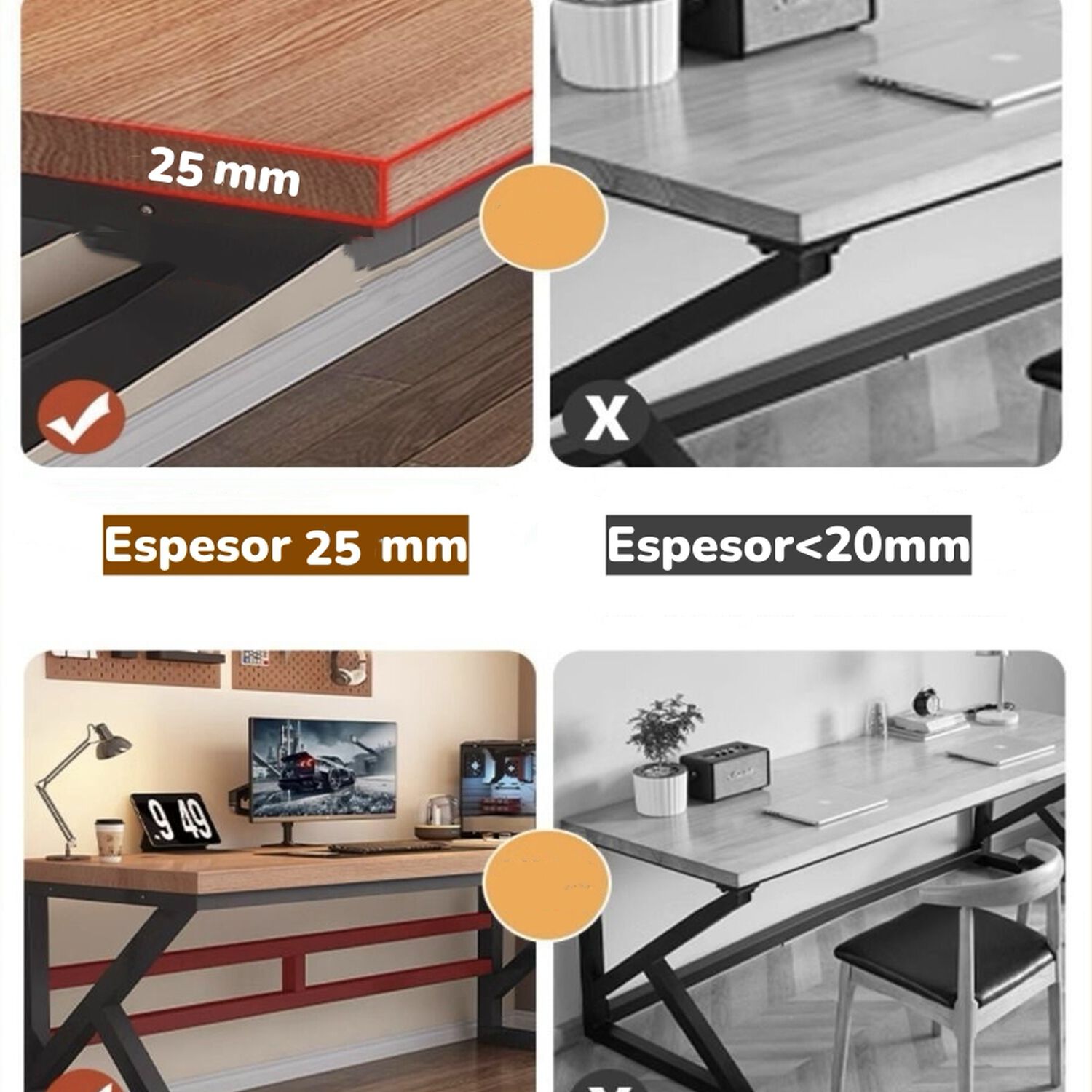 Escritorio De Madera Dise&ntilde;o K Snow 120cm Lubabycas image number 7.0
