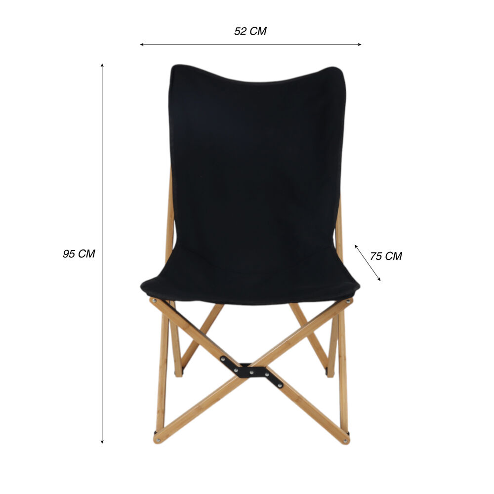 Silla Pleagable Camping Ranco Negro image number 2.0