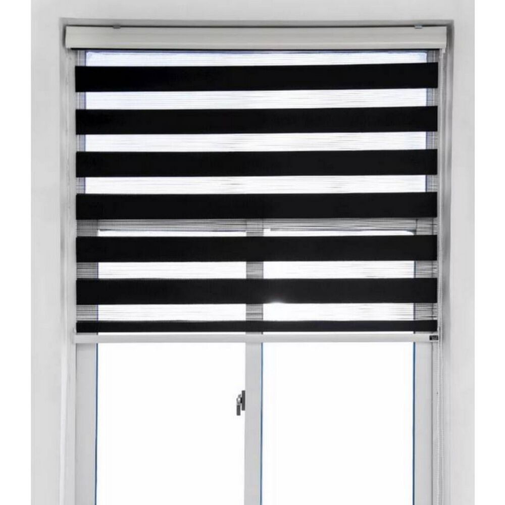 Cortina Roller Dúo Zebra Negra 130x220 Cm image number 1.0