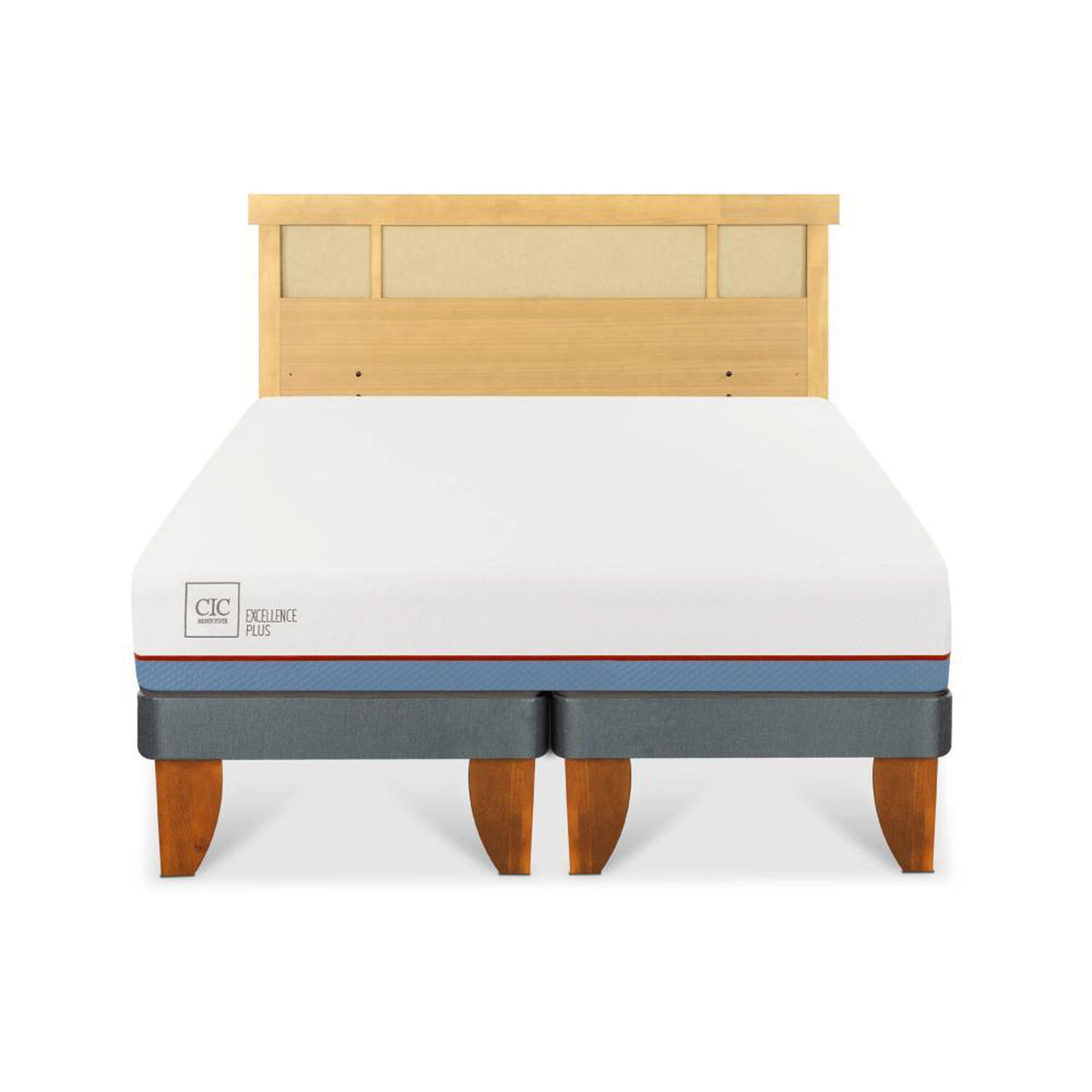 Cama Europea Cic Excellence Plus / 2 Plazas / Base Dividida + Respaldo image number 0.0