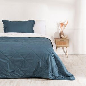 Plumon Emboss+sherpa 1.5 Plazas Azul