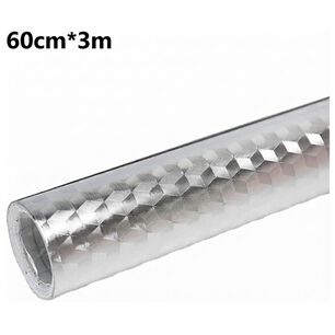 Papel Aluminio Autoadhesivo Antigrasa Para Cocina Impermeable Plateado 60cmx3m