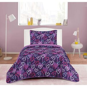 Cubrecama Casaideal Kids Corazon / 1.5 Plazas