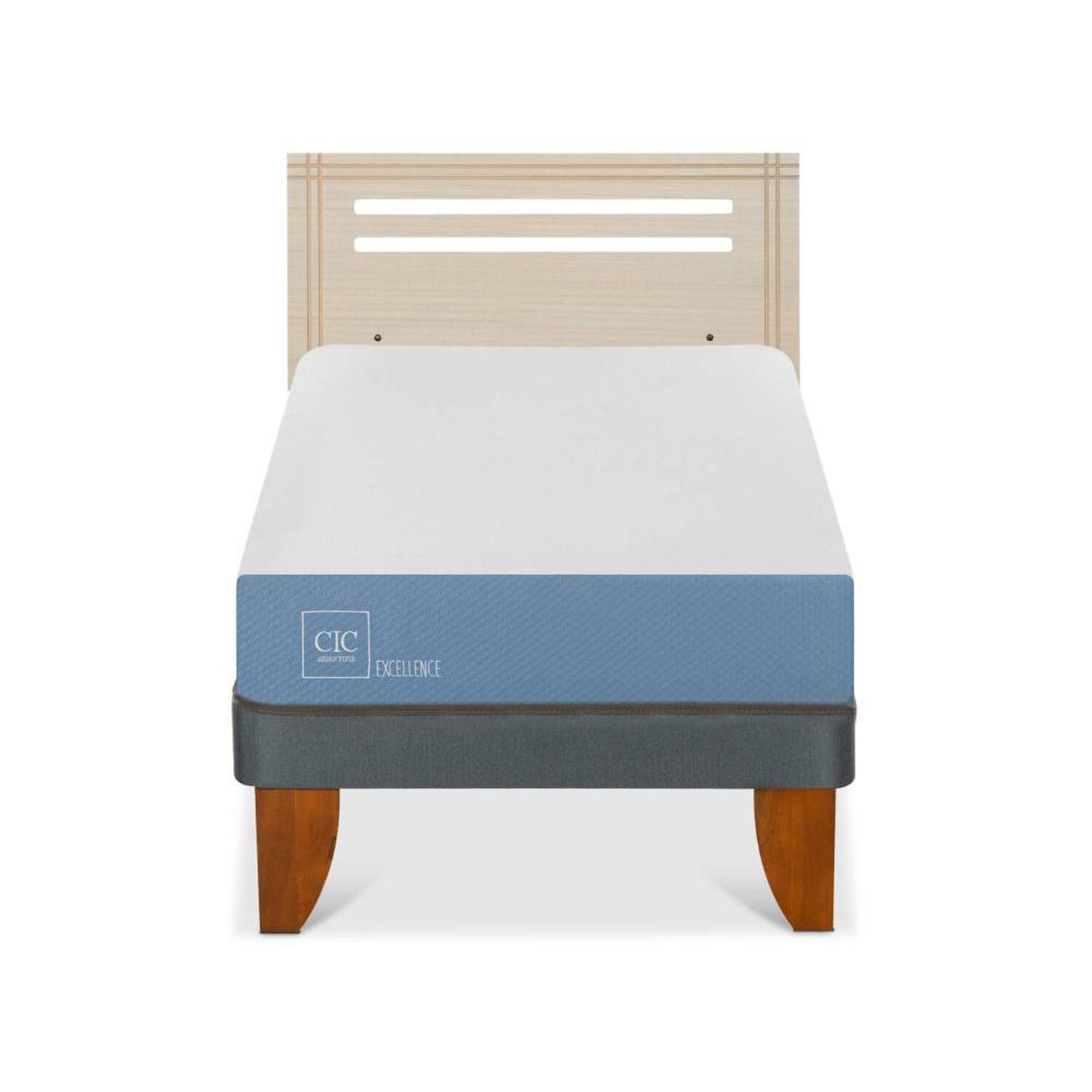 Cama Europea Cic Excellence / 1 Plaza / Base Normal + Respaldo image number 0.0