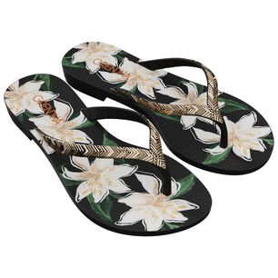 Sandalia Mujer Negro Amor Flor Grendha