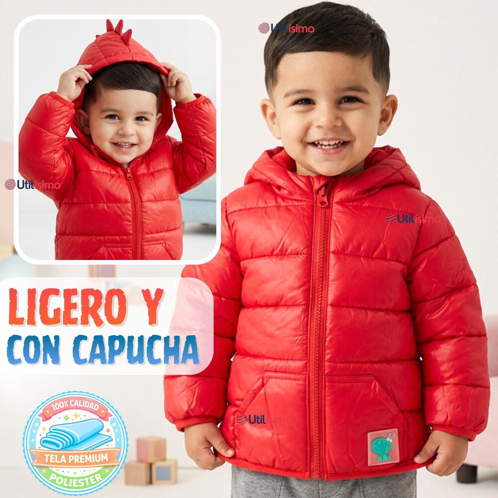 Parka Dinosaurio Con Capucha Manga Larga Ni&ntilde;o Jump Kids image number 5.0