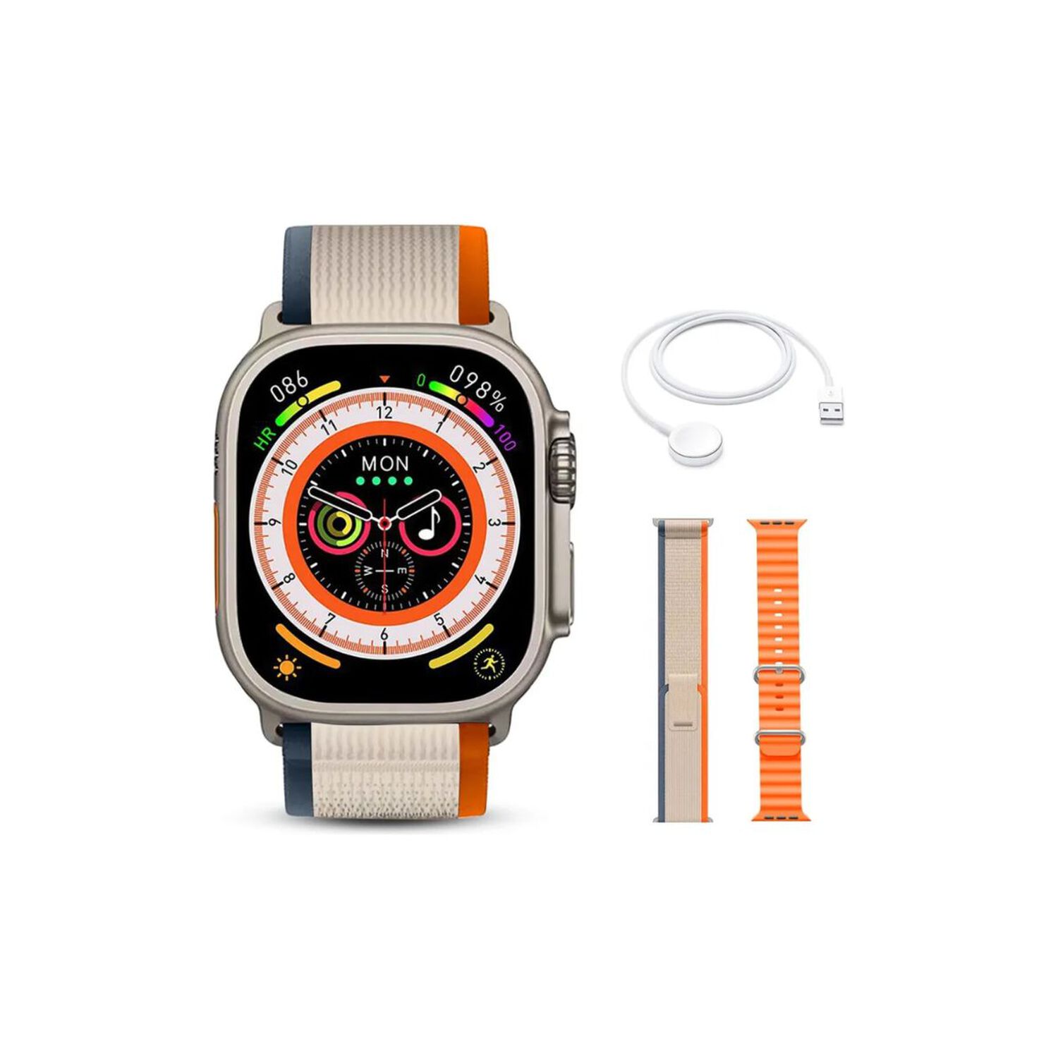 Reloj Inteligente + 3 Correas Ultra 2 + Audifonos Blanco image number 1.0