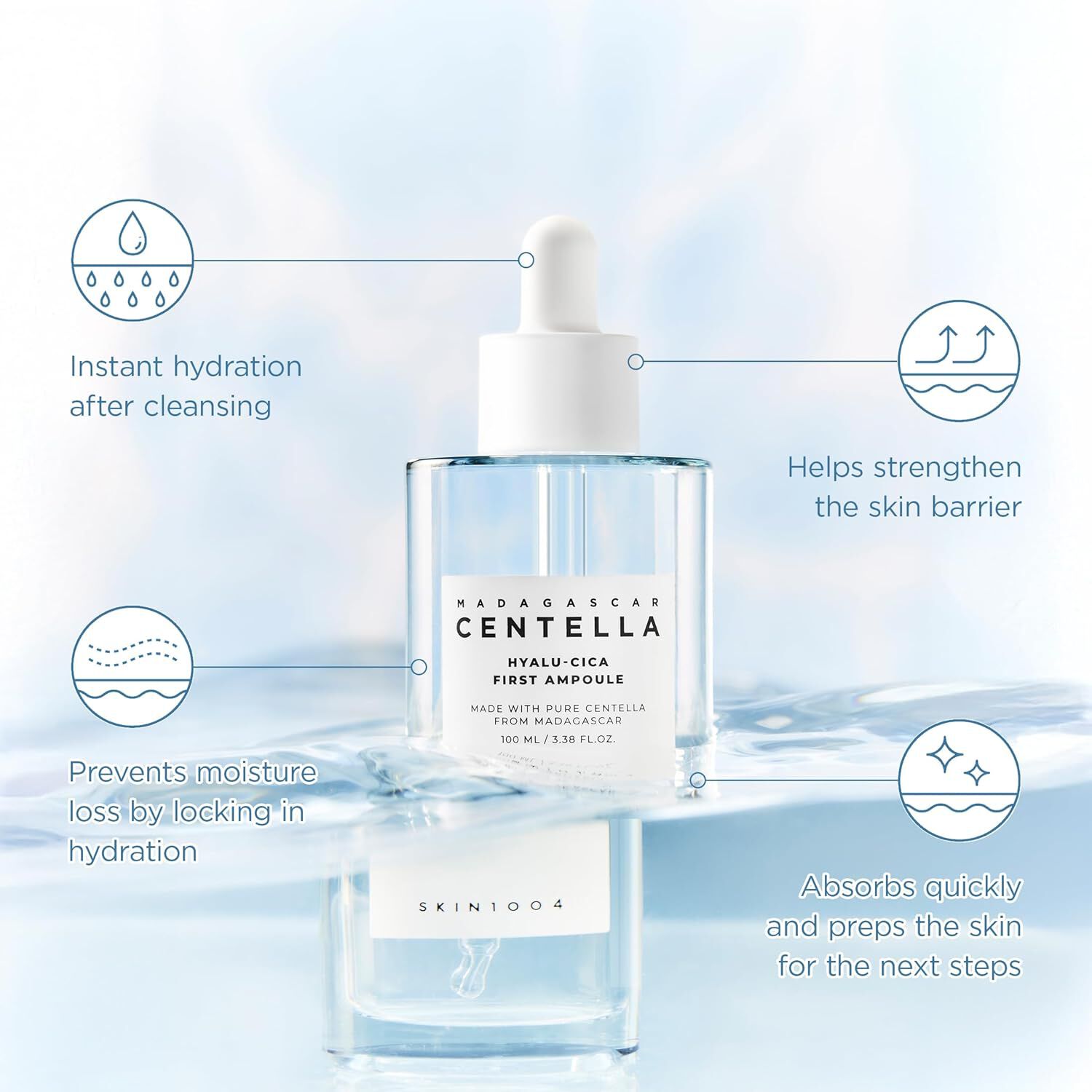 Madagascar Centella Hyalu-cica First Ampoule (skin1004) - 50ml Serum Hidratante Centella Asi&aacute;tica Y &Aacute;cido Hialur&oacute;nico image number 2.0
