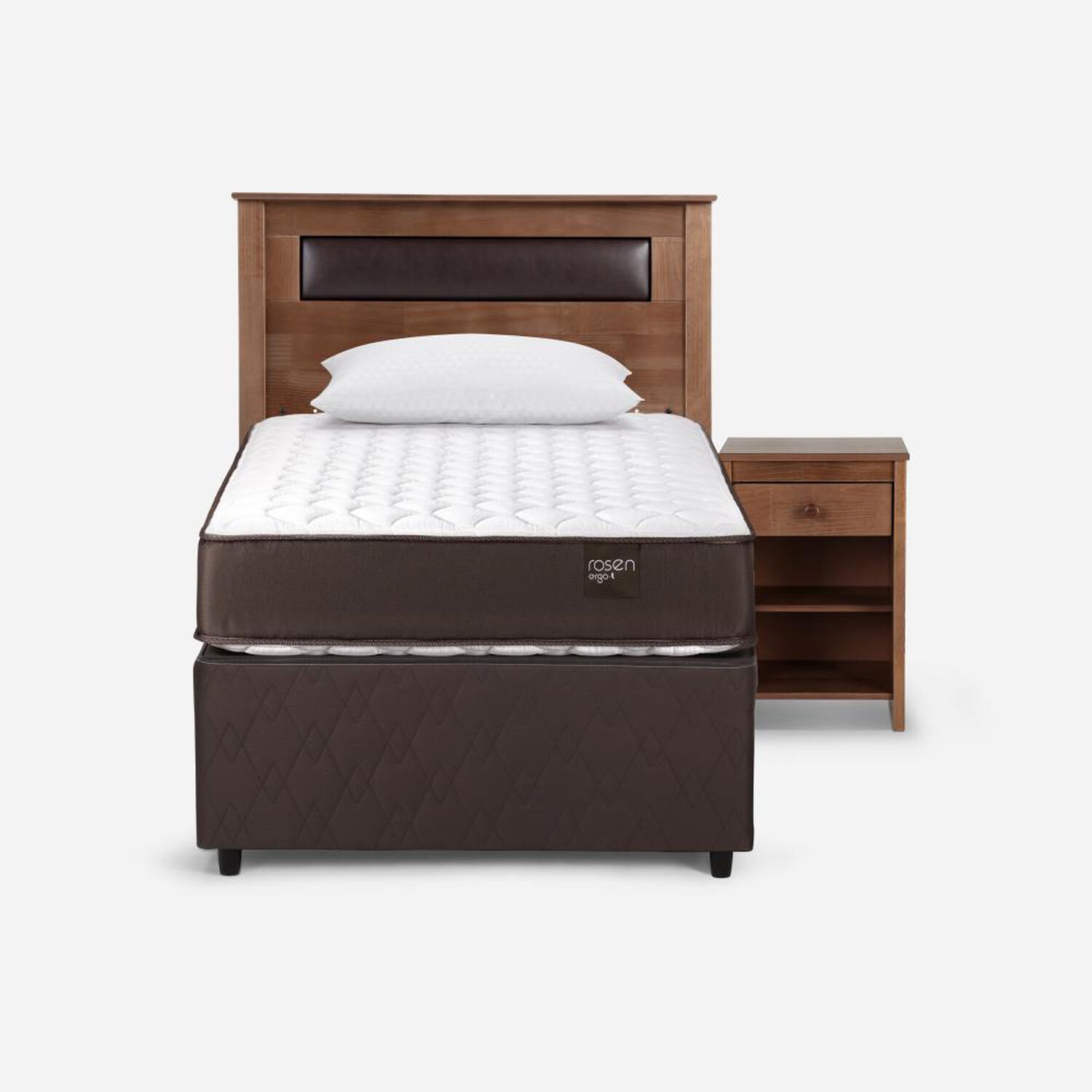 Cama Nido Rosen Ergo T / 1.5 Plazas / Base Normal + Set De Maderas Light image number 0.0