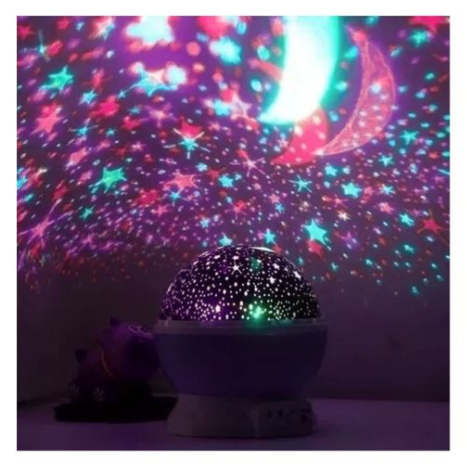 Lampara Rosa De Proyecci&oacute;n Rotatoria Luz Estrellas Multicolor image number 2.0
