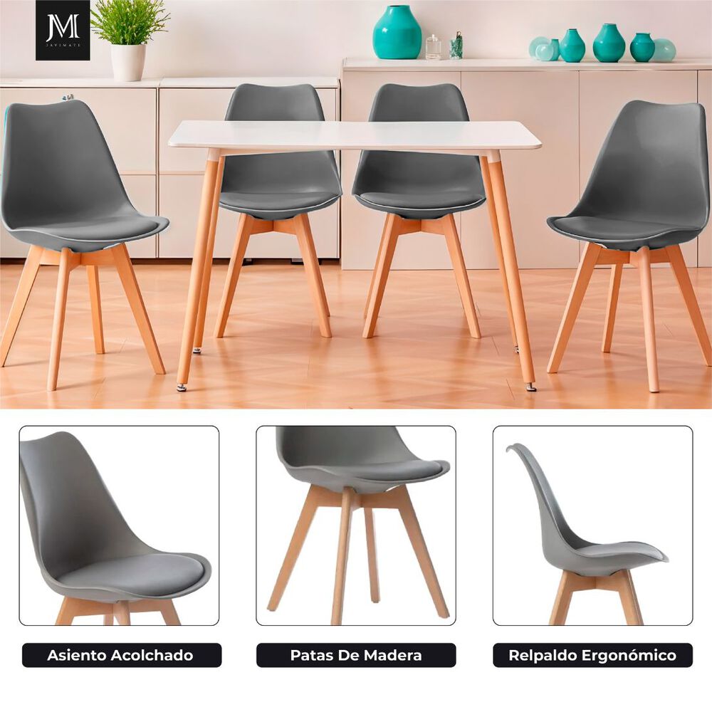 Pack 6 Sillas De Comedor Tulip Gris image number 8.0
