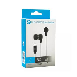Audifonos Alambricos Usb C Manos Libres Negro Dhe-7000c Hp