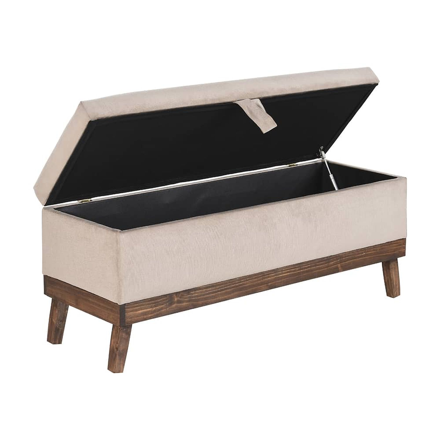 Banqueta Con Ba&uacute;l Incy Beige Felpa 120x40x50 Cm M&aacute;xima Design image number 2.0