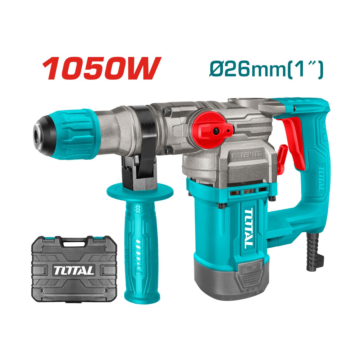 Rotomartillo Sds Plus 1050w Con 3 Brocas Y 2 Cinceles Total image number 0.0