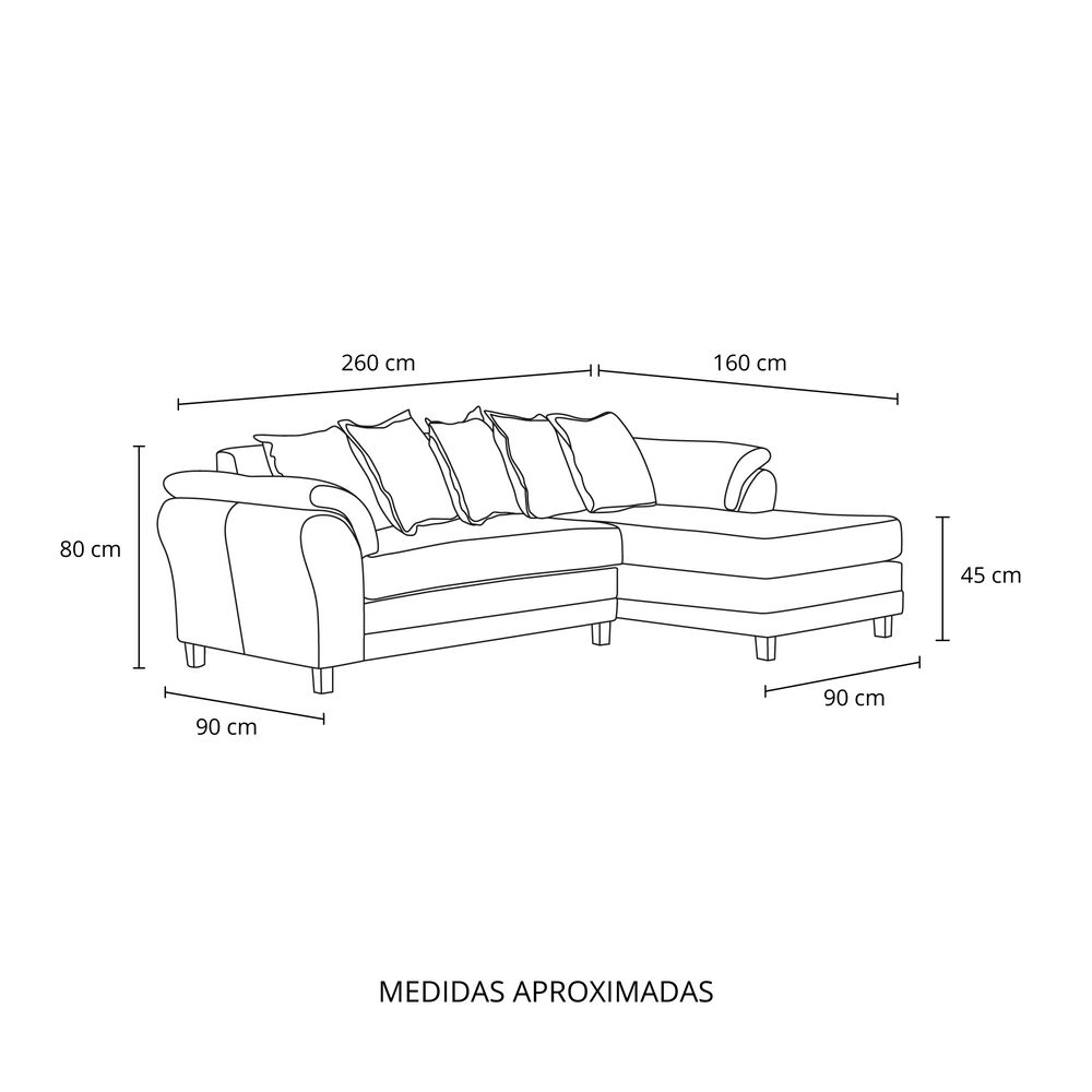 Sof&aacute; Seccional Derecho Living Factory Mustang / 4 Cuerpos image number 8.0